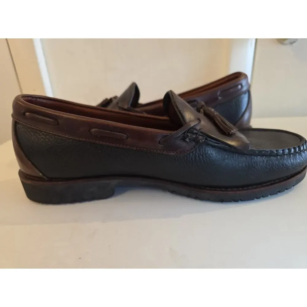 Allen Edmonds Nashua 42250 Men's Black Brown Leather Tassel Loafer Shoes Sz 10D